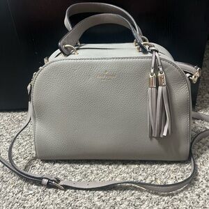 Kate Spade Light Gray Satchel with Tassels